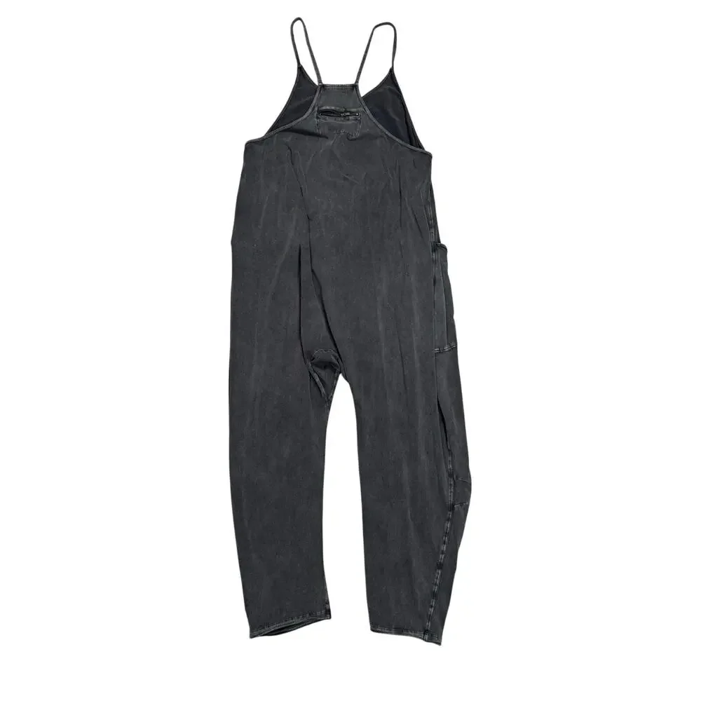 Free People FP Movement Hot Shot One Piece M Jumpsuit Romper Lounge Dark Gray